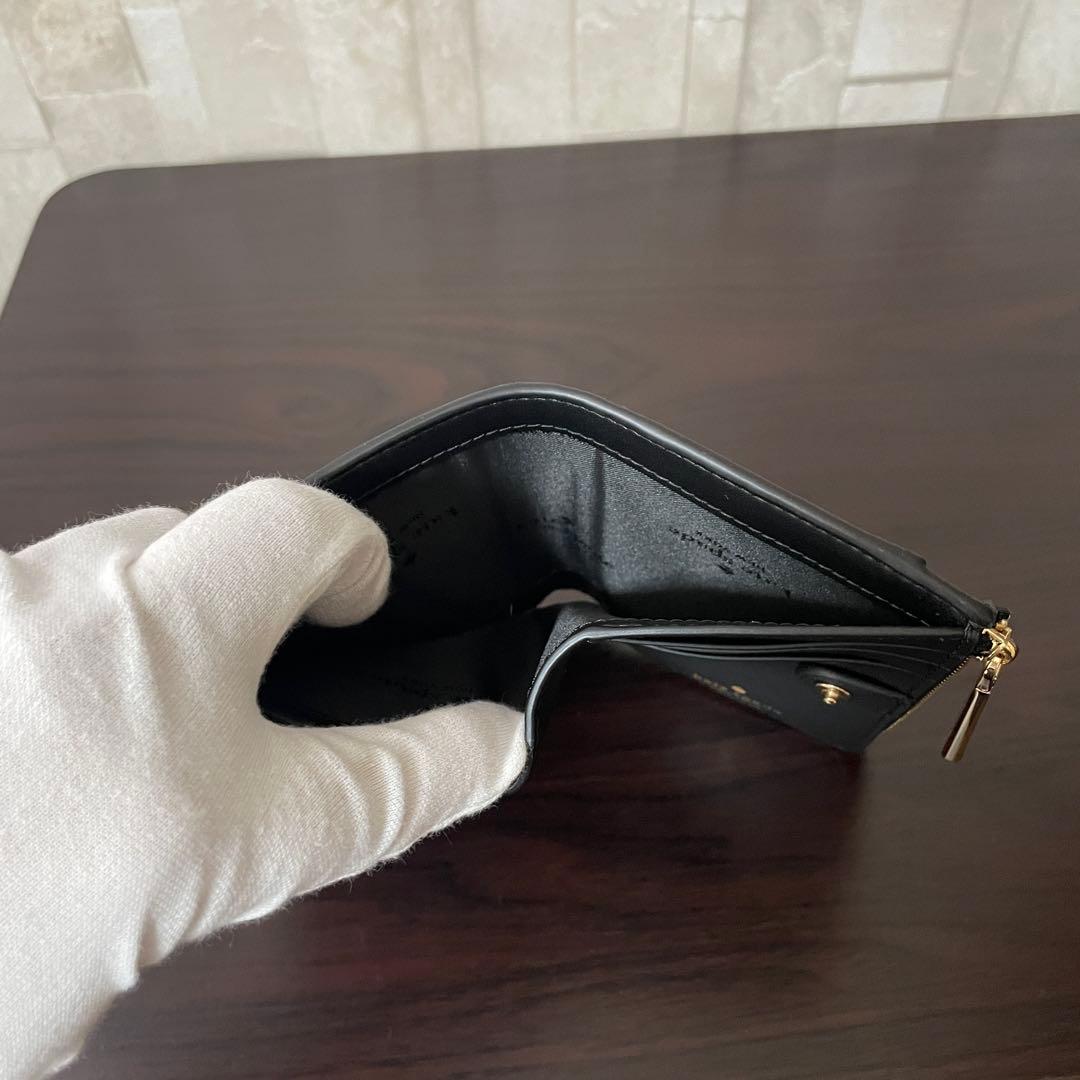 訳あり新品 kate spade 二つ折り財布 ブラック