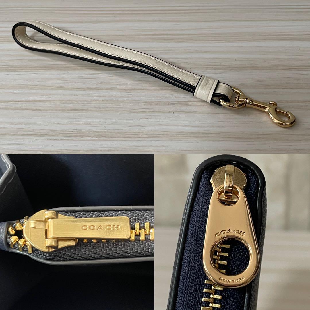 訳あり新品 COACH 長財布 シグネチャー柄 デニムマルチ