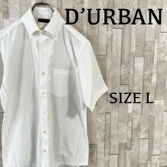 古着 D'URBAN 半袖シャツ ストライプ サイズL