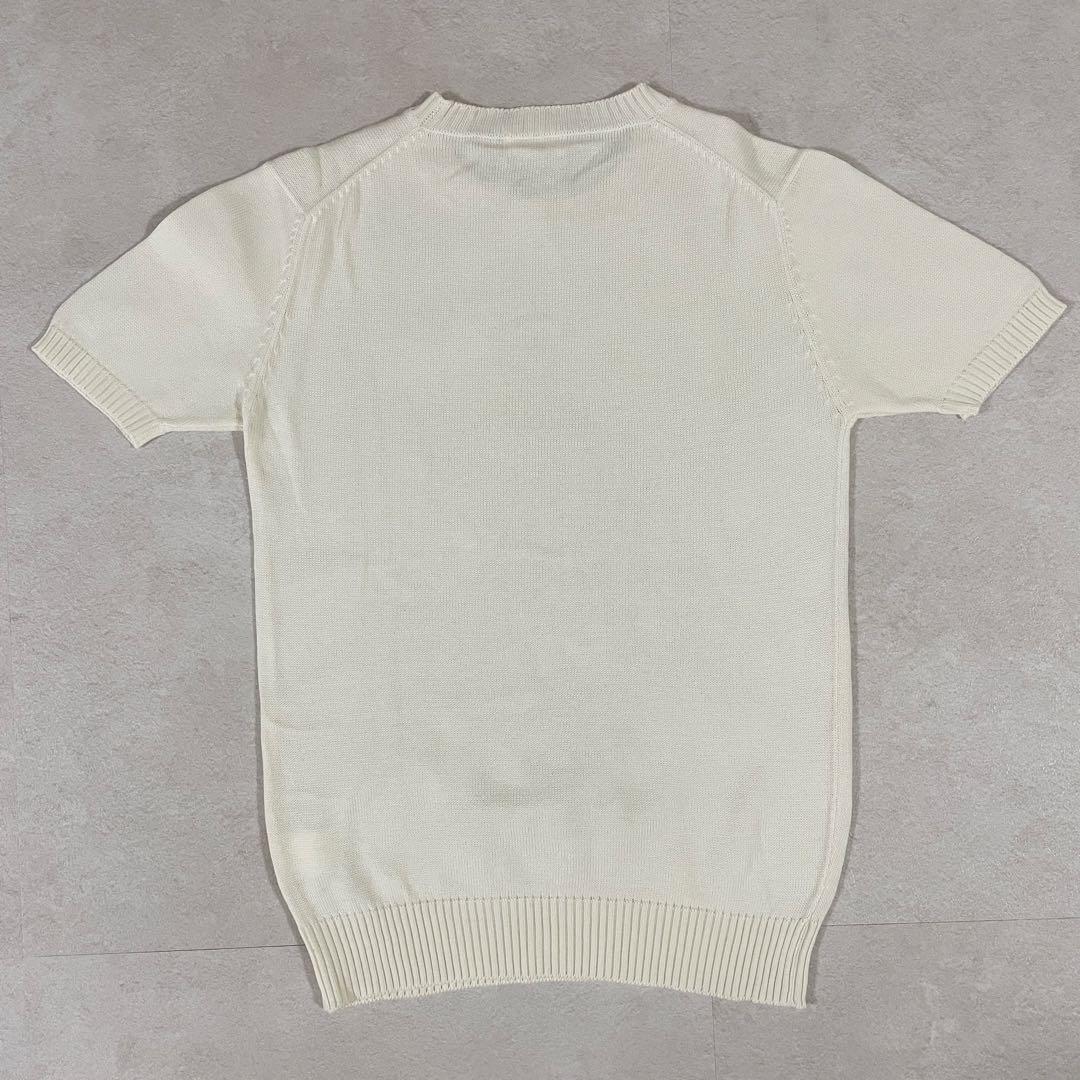 【美品】Yves Saint Laurent オールド半袖ニット ホワイト