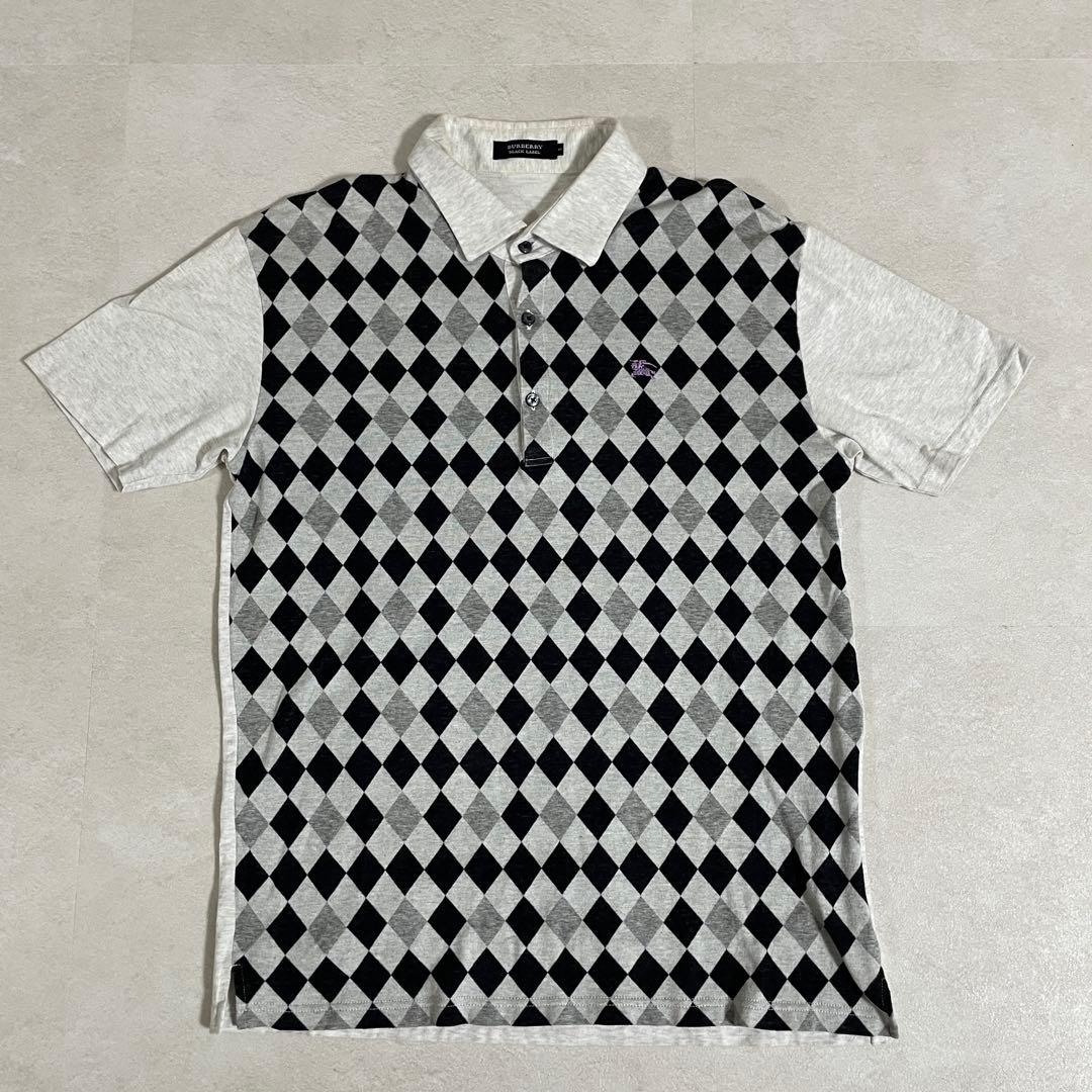 古着BURBERRY BLACK LABEL 半袖ポロシャツ 3 アーガイル柄