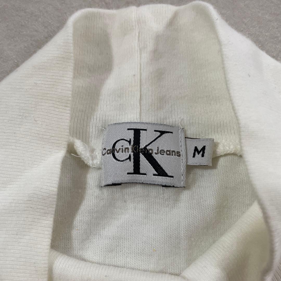 【美品】CALVIN KLEIN 長袖Tシャツ ハイネック M アイボリー