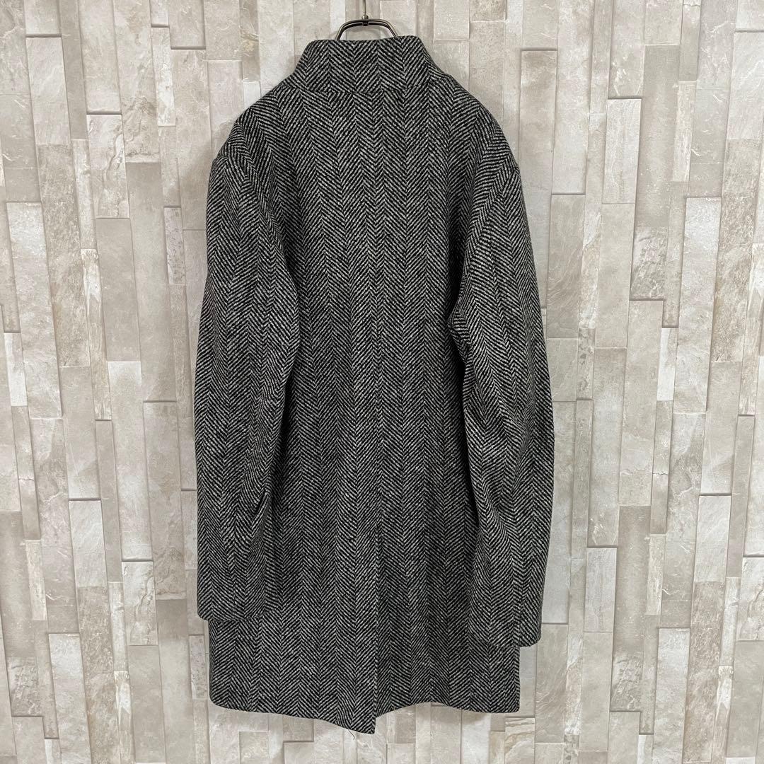 【美品】ZARA MAN ヘリンボーンコート サイズS グレー