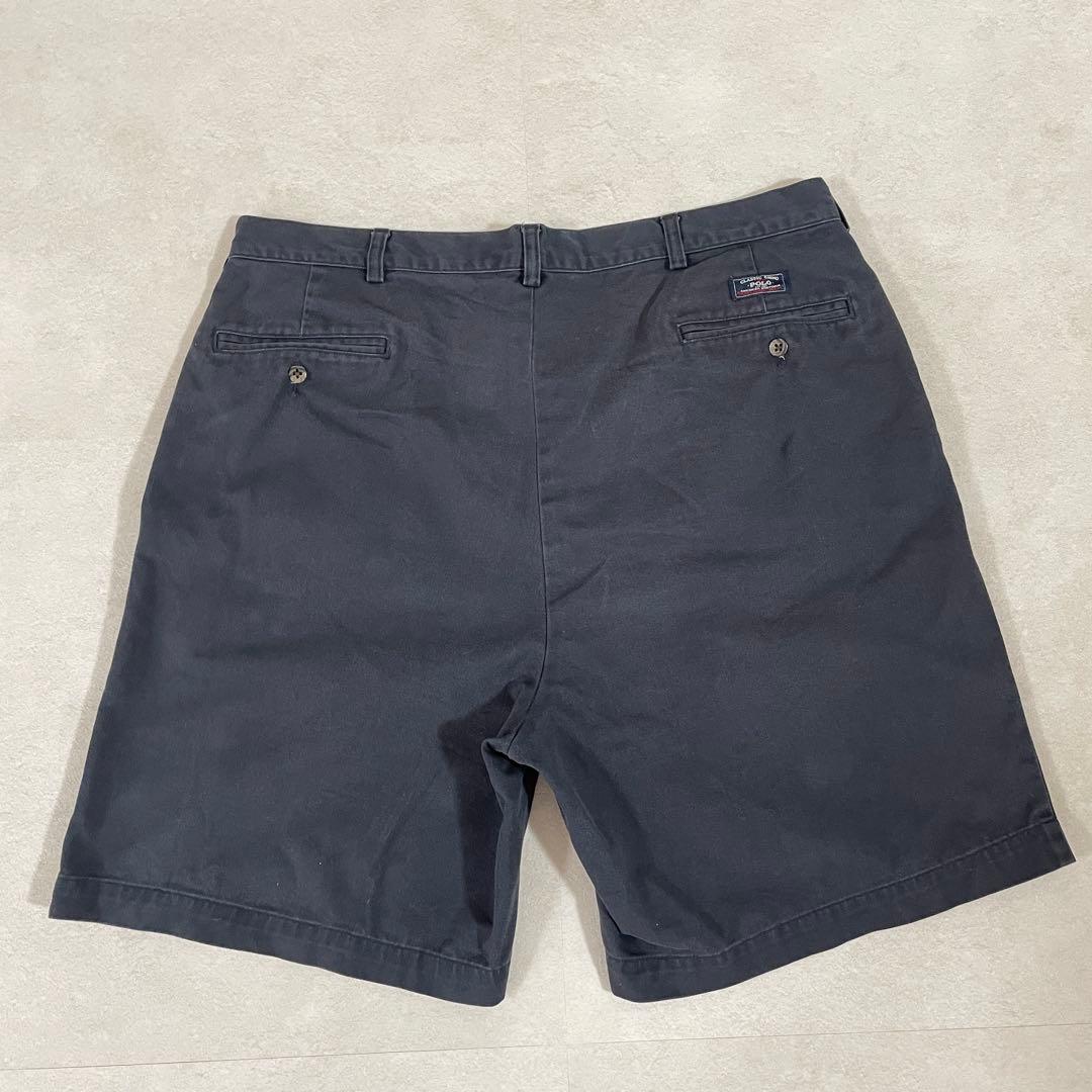 【美品】90s POLO RALPH LAUREN ハーフパンツ 40 紺色