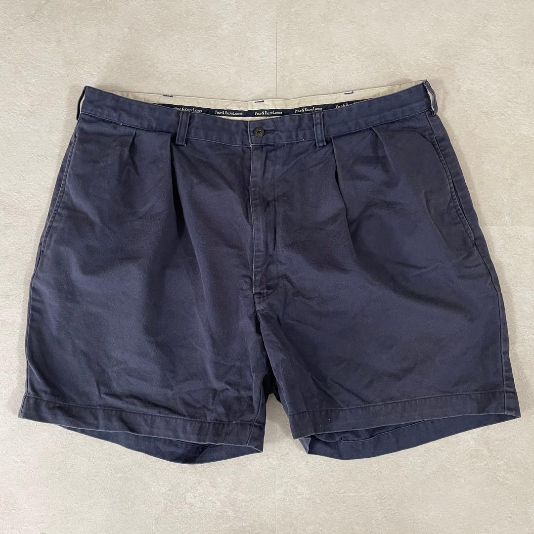 【美品】90s POLO RALPH LAUREN ハーフパンツ 40 紺色