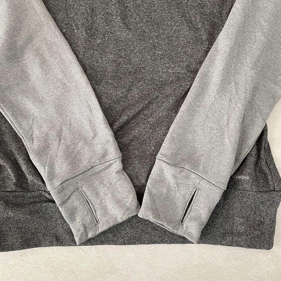 【美品】adidas プルオーバー パーカー climalite グレー M