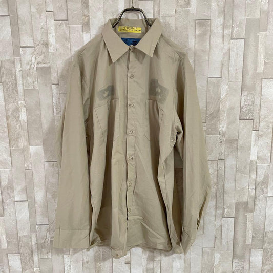 古着 CiNTAS シンタス 長袖 ワークシャツ サイズL ベージュ
