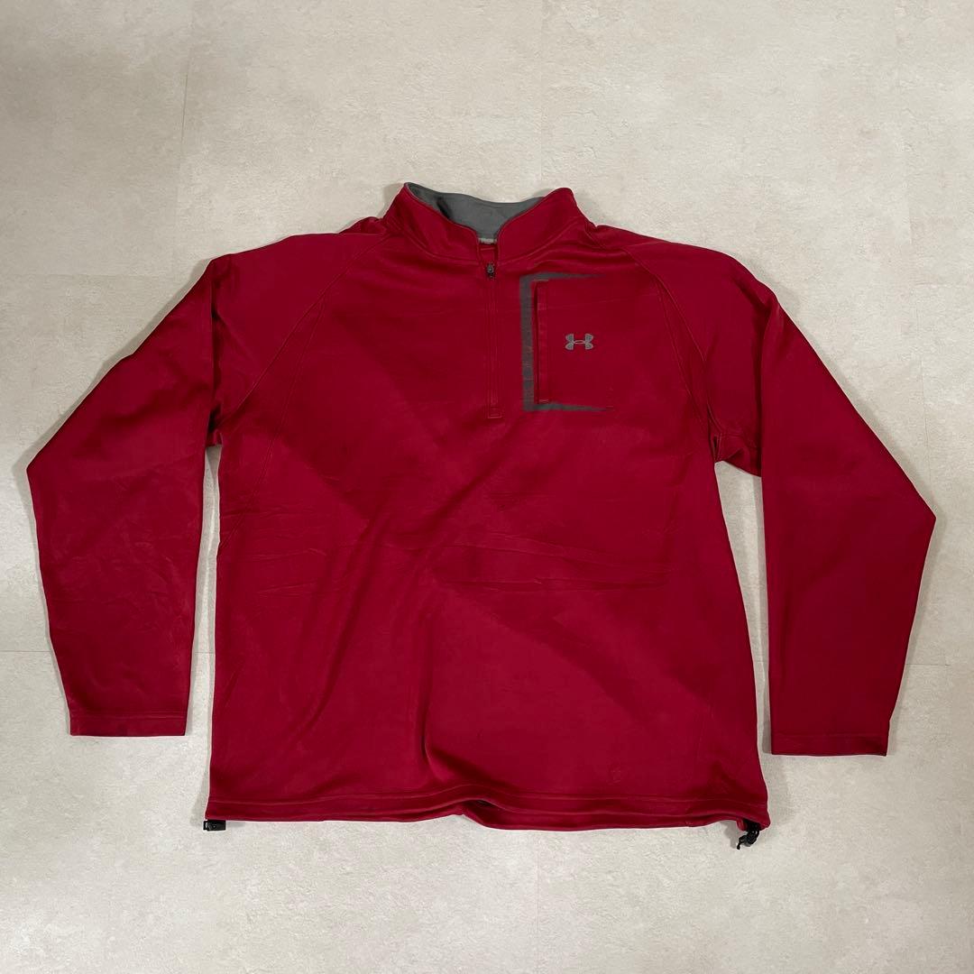 古着 UNDER ARMOUR ハーフジップ フリース レッド