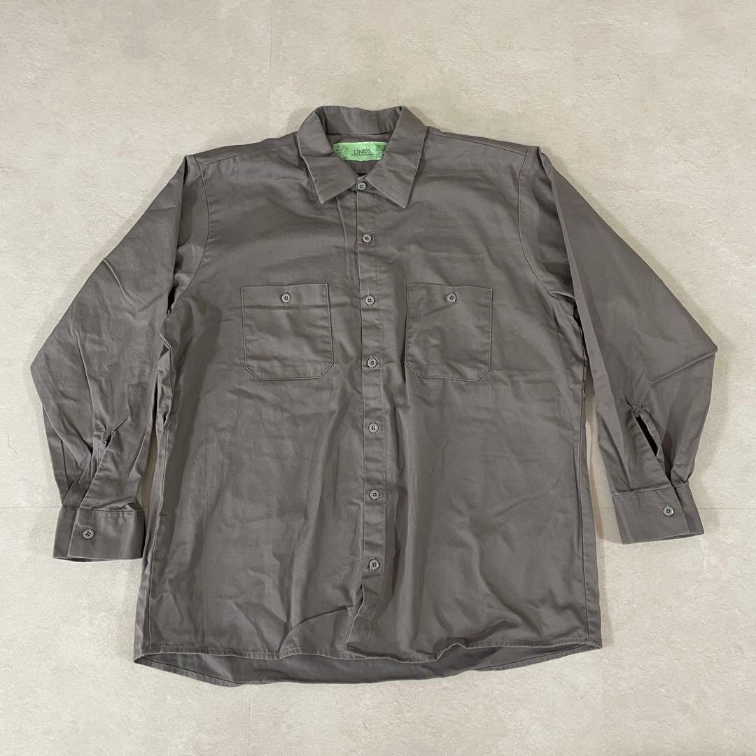 【美品】CiNTAS 長袖ワークシャツ サイズXL グレー
