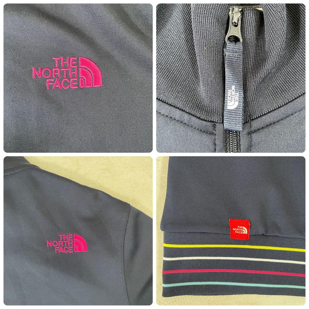 【美品】THE NORTH FACE ジャージ ロゴ刺繍 サイズL ネイビー
