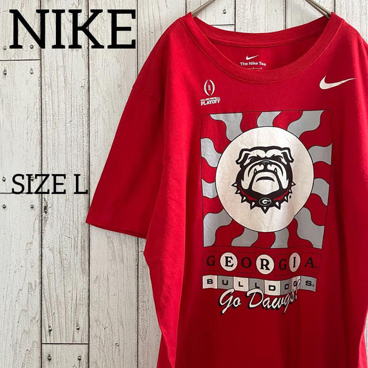 USA古着 NIKE カレッジTシャツ Lレッド The Nike Tee