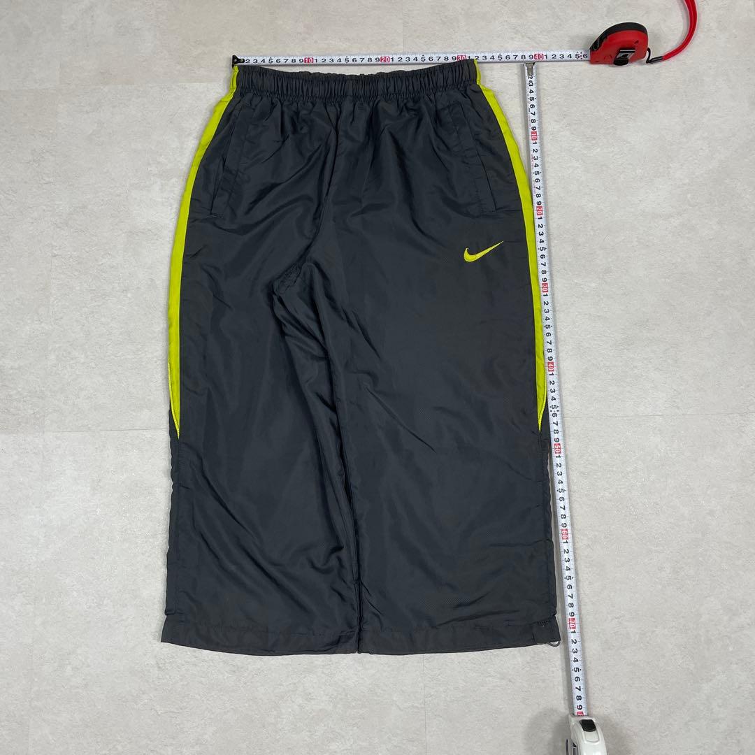 古着 Nike トラックパンツ 7分丈 ブラック×グリーン M