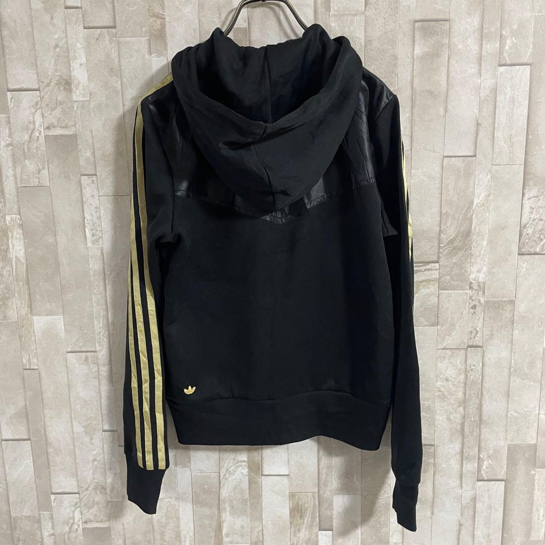 【希少美品】adidas Originals コーティングジャージ 黒 金