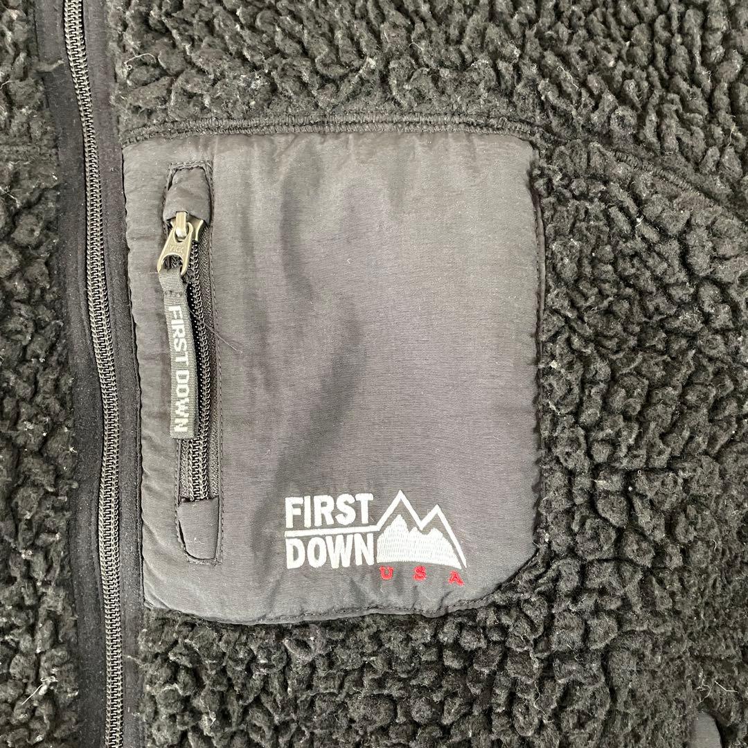 【美品】FIRST DOWN ボアジャケット サイズF ブラック
