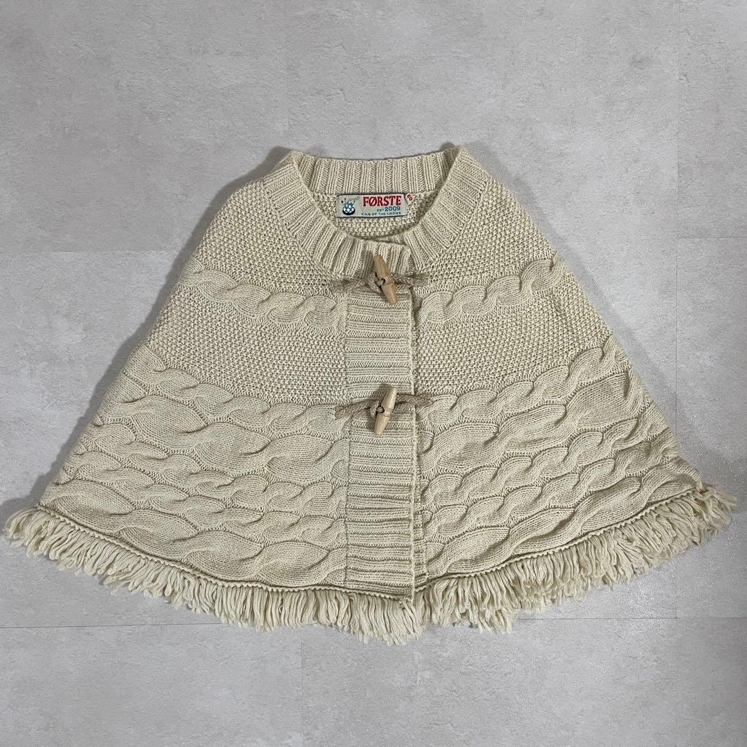 【美品】FORSTE ポンチョ ニット トグルボタン サイズ02 アイボリー