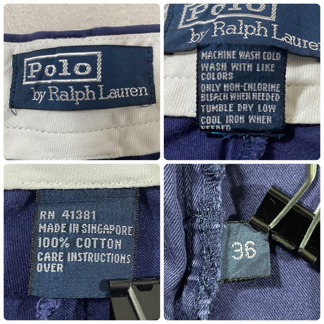 90s POLO RALPH LAUREN ハーフパンツ 36 ネイビー