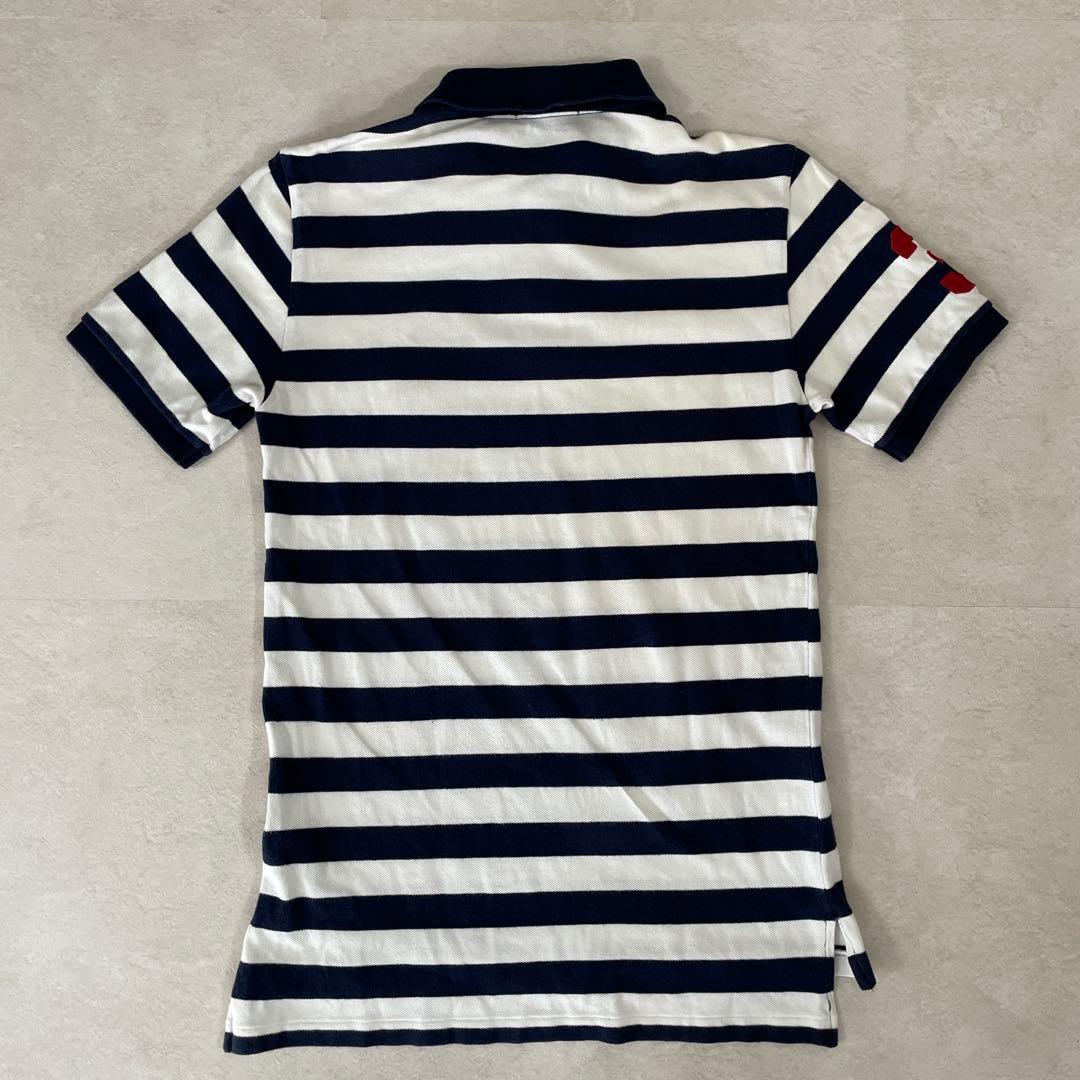 古着 POLO RALPH LAUREN 半袖ポロシャツ 160 ボーダー柄