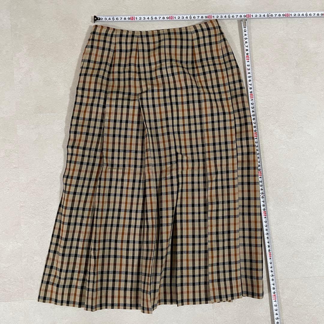 【美品】DAKS LONDON プリーツロングスカート 61-89 チェック柄