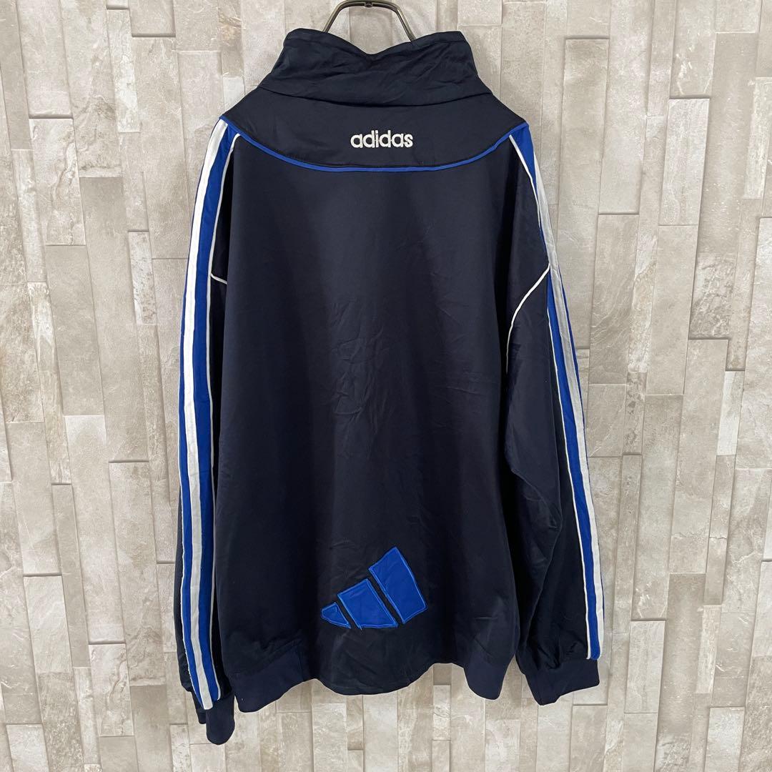 古着 adidas トラックジャケット ロゴジップ ロゴ刺繍 ネイビー 8