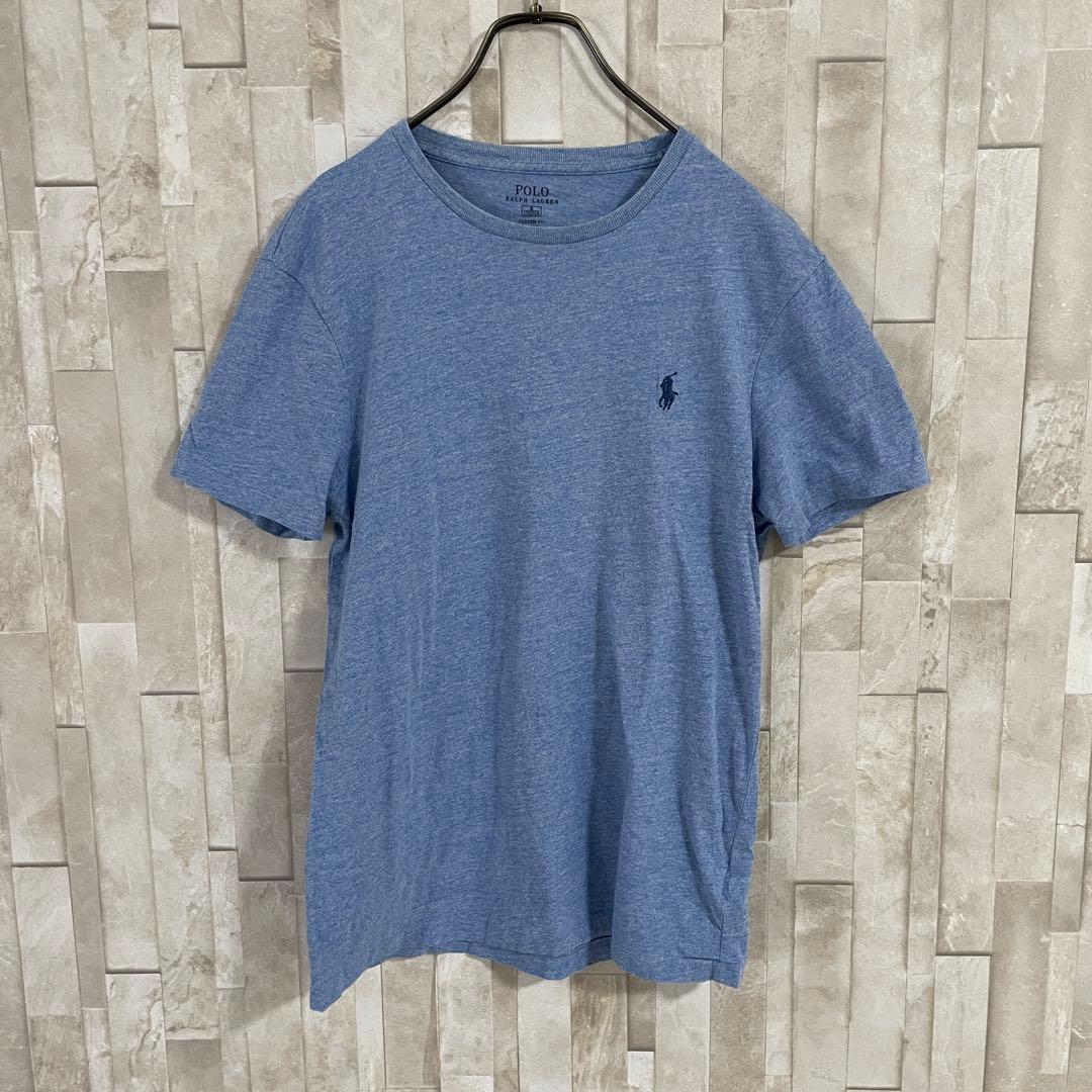 【美品】POLO RALPH LAUREN 半袖Tシャツ ポニー刺繍 S 青