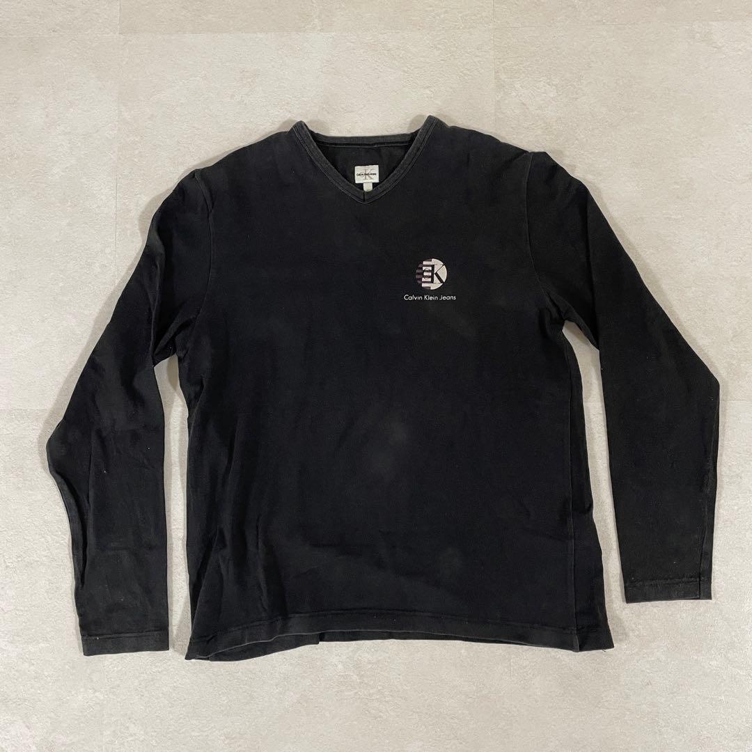 古着 Calvin Klein Jeans 長袖Tシャツ サイズM ブラック