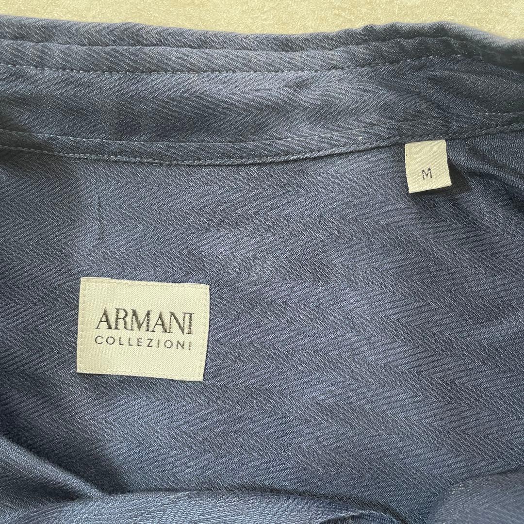 古着 ARMANI COLLEZIONI 長袖シャツ シャドーストライプ M