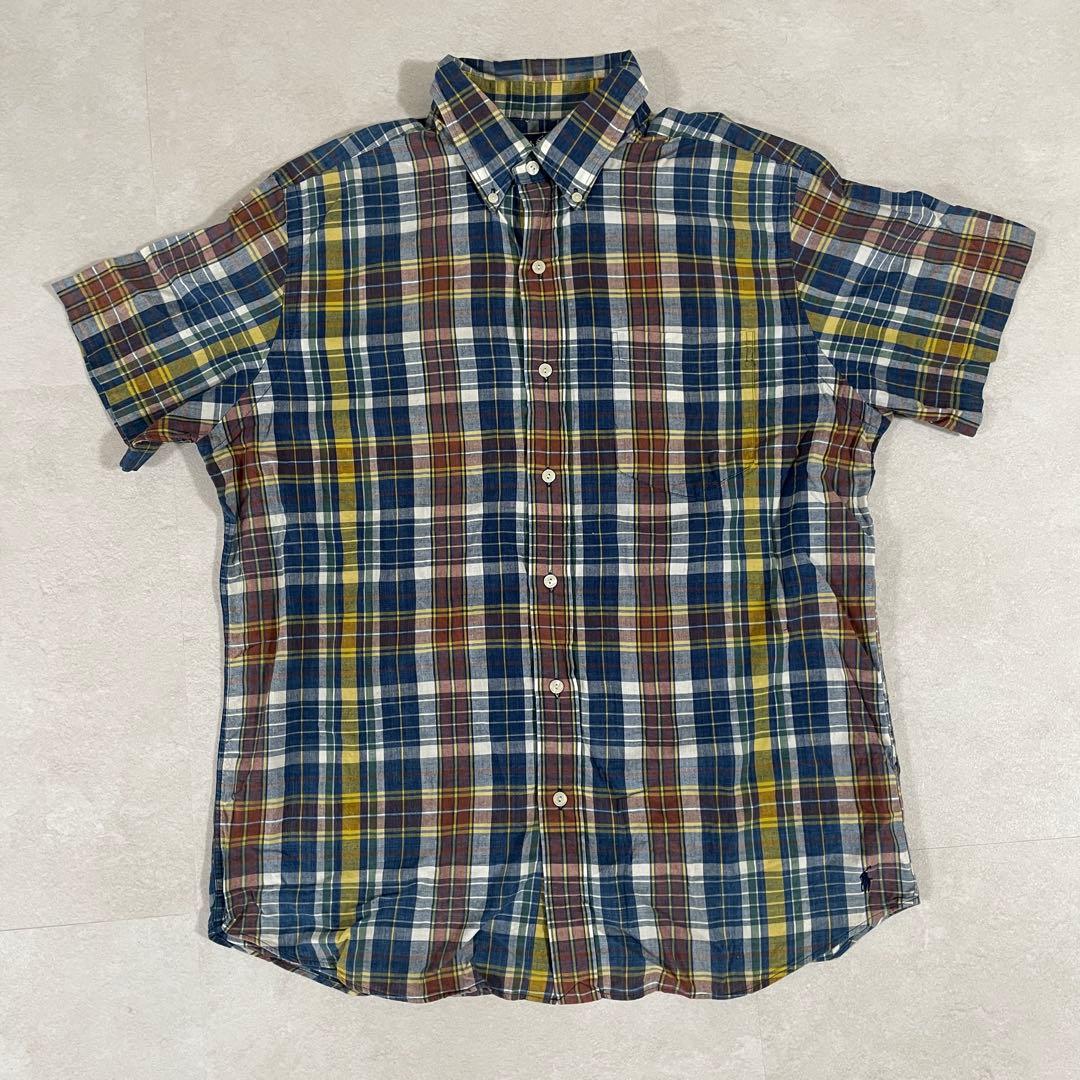 【美品】90s POLO RALPH LAUREN 半袖シャツ 裾ポニー刺繍 L