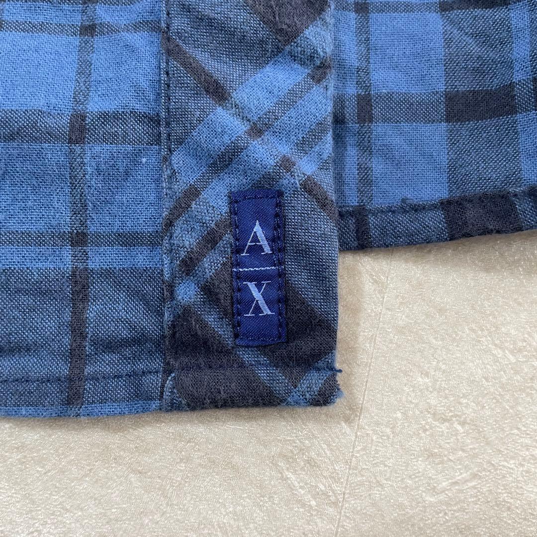 【美品】ARMANI EXCHANGE 長袖ネルシャツ チェック柄 Mサイズ