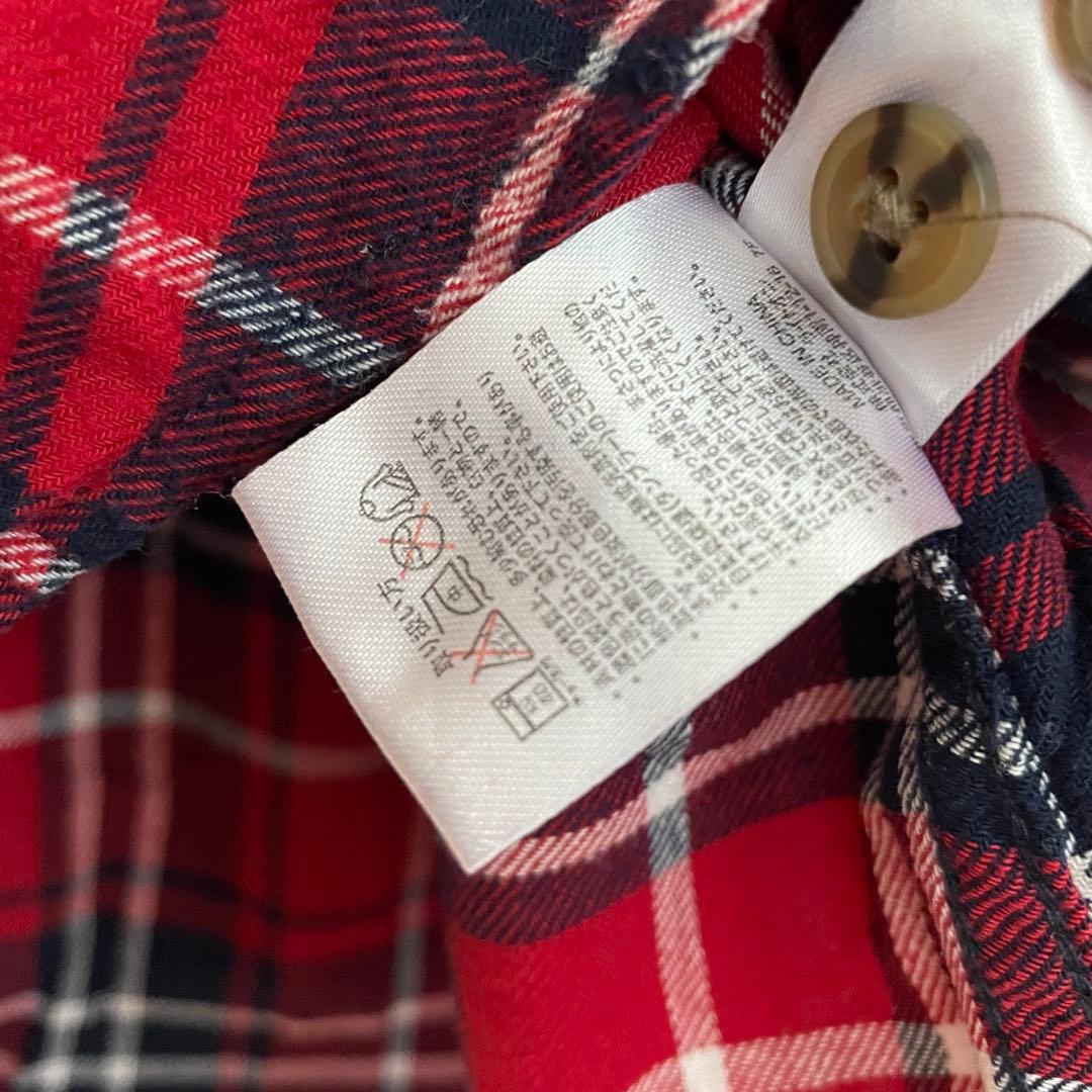 【美品】FLASH REPORT 長袖シャツ Mサイズ レッド チェック柄