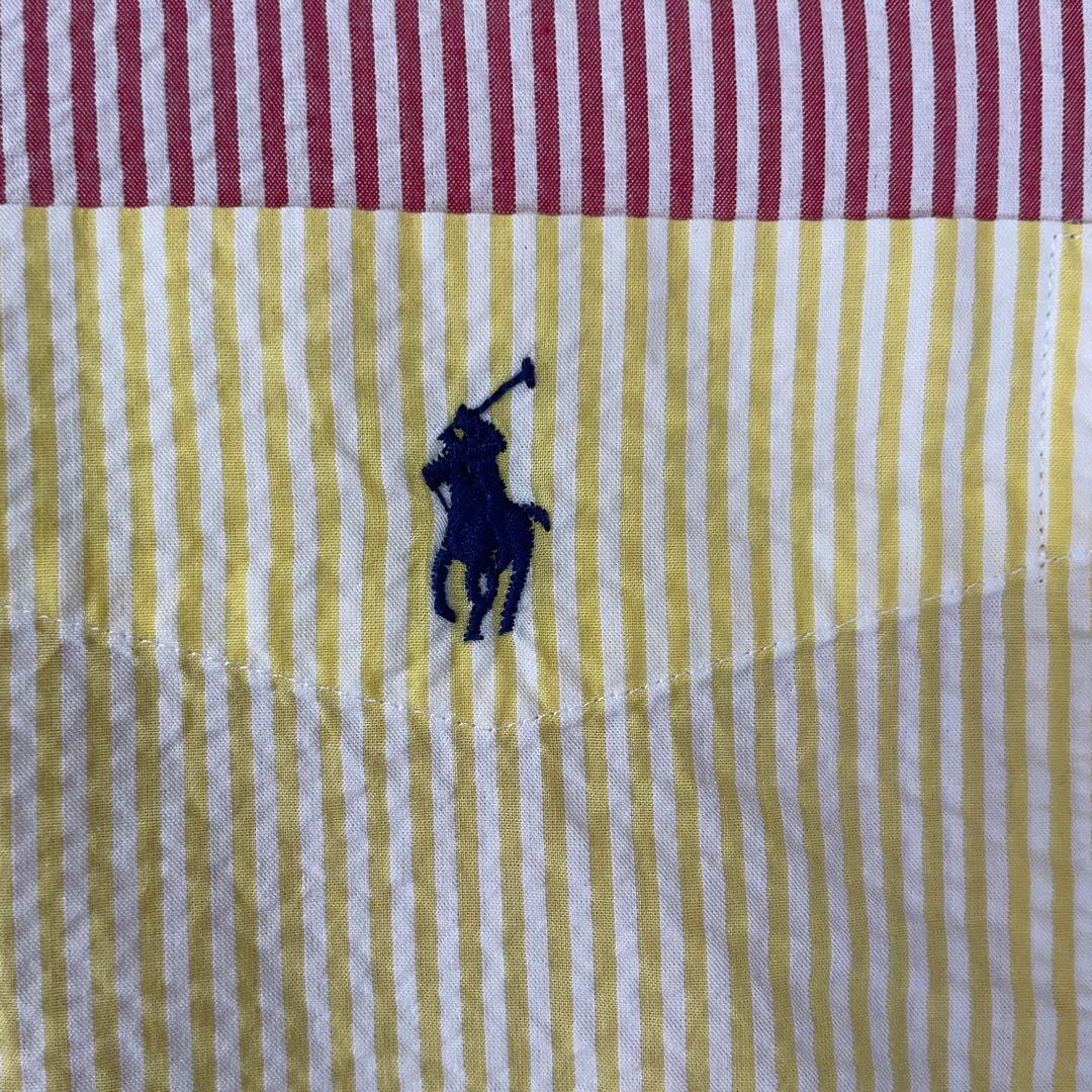 【美品】POLO RALPH LAUREN 半袖 M シアサッカー マルチカラー