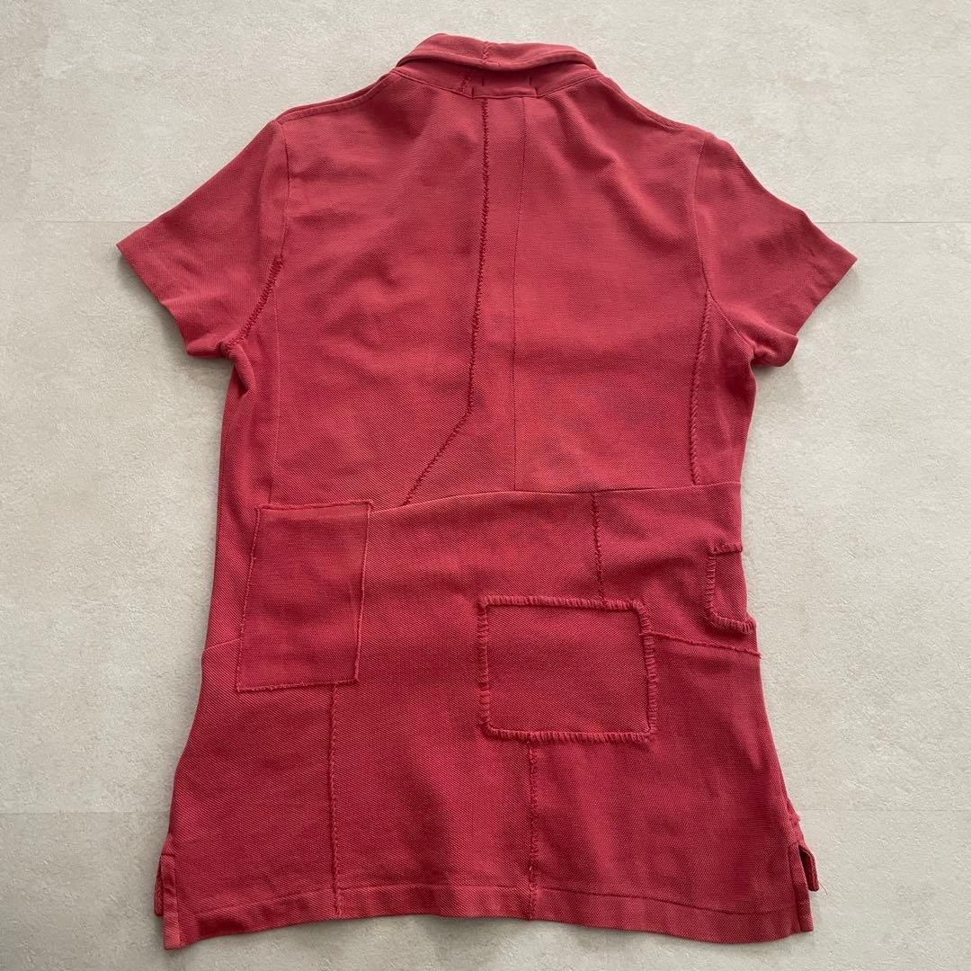 【美品】RALPH LAUREN スキニー パッチワーク ポロシャツ L
