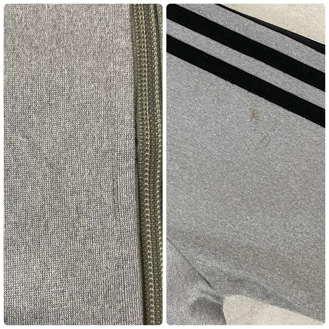 古着 adidas トラックジャケット サイズ160 グレー×ブラック
