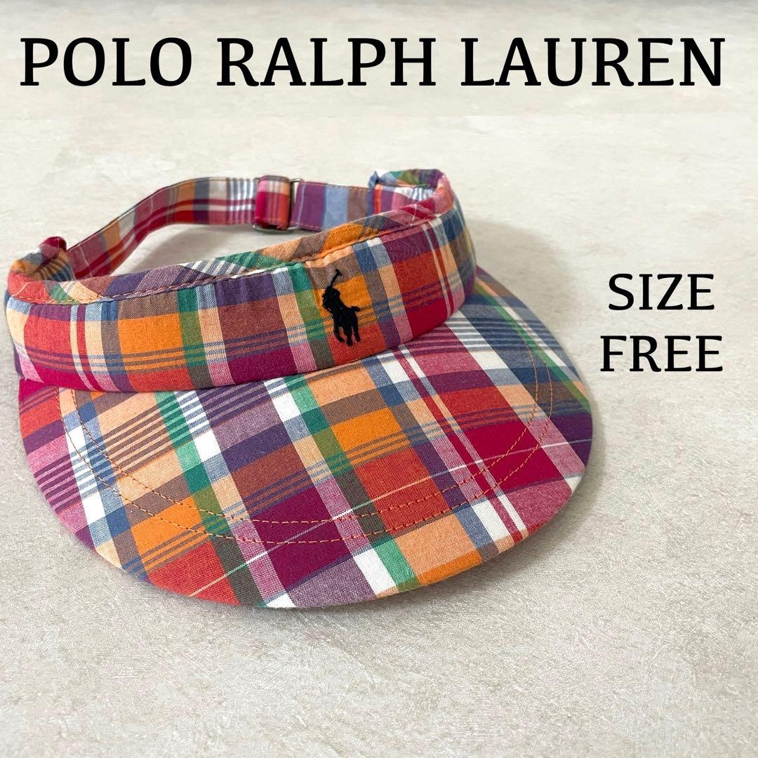 【美品】90s POLO RALPH LAUREN サンバイザー チェック柄