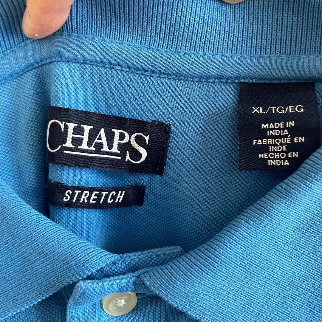 【USA古着】 CHAPS 半袖ポロシャツ XLサイズ ブルー