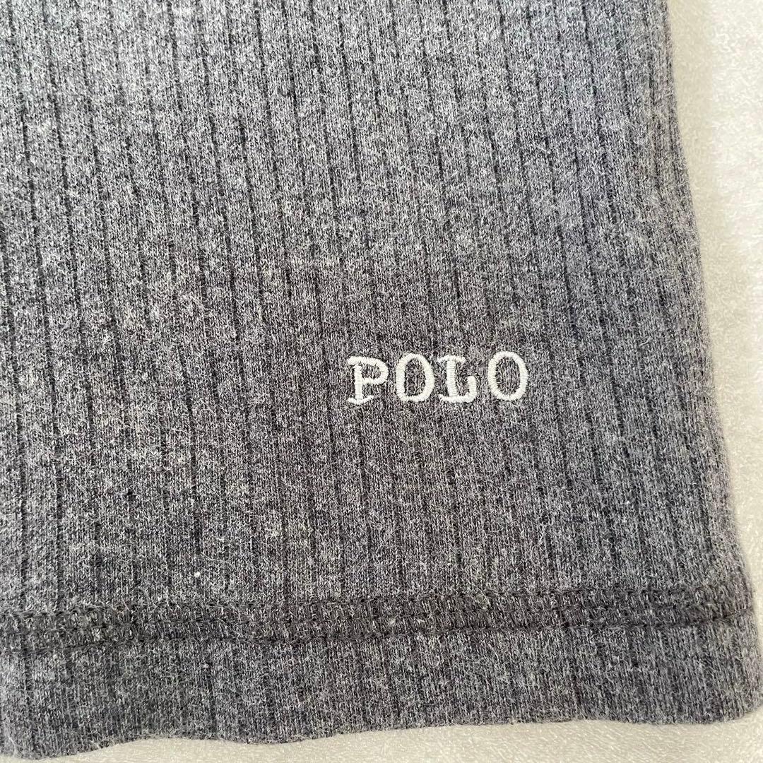 古着 POLO BCS 長袖Vネックニット サイズMA グレー