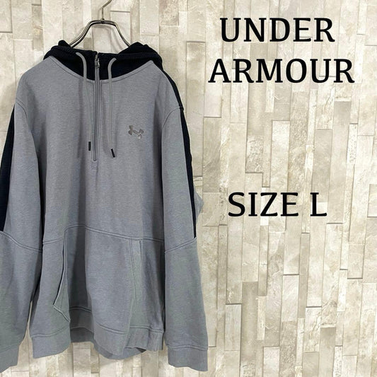 古着 UNDER ARMOUR ハーフジップ プルオーバー パーカー L