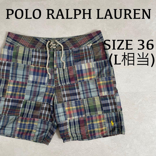 90s POLO RALPH LAUREN ハーフパンツ 36 チェック柄