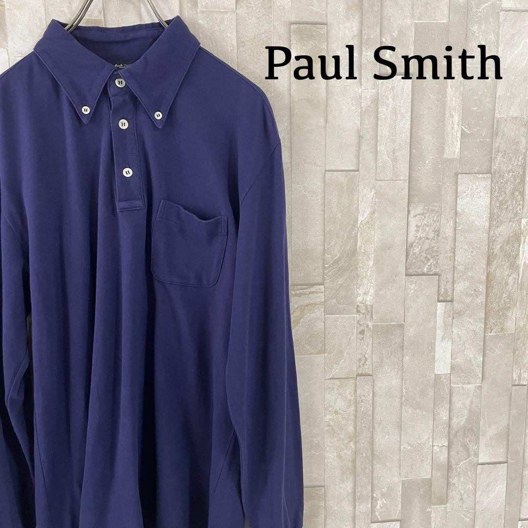 古着 Paul Smith 長袖ポロシャツ ネイビー