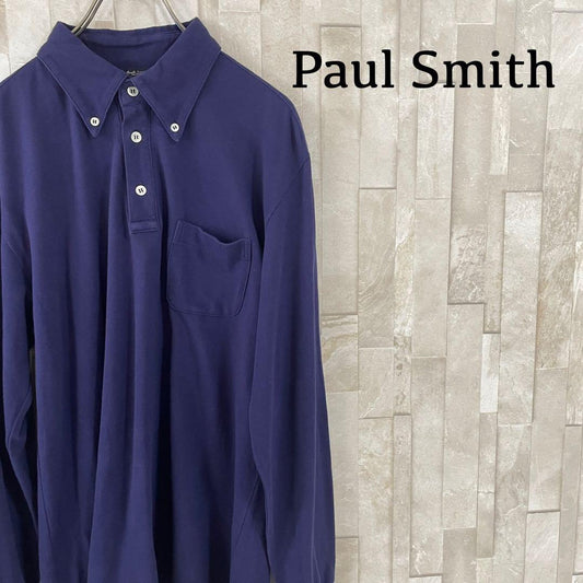 古着 Paul Smith 長袖ポロシャツ ネイビー