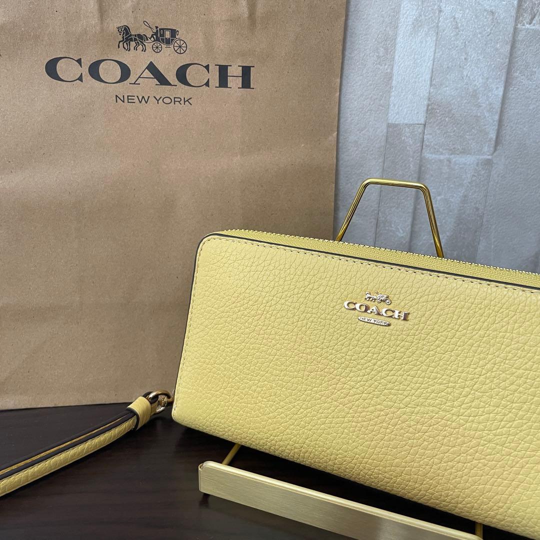 訳あり新品 COACH 長財布 イエロー