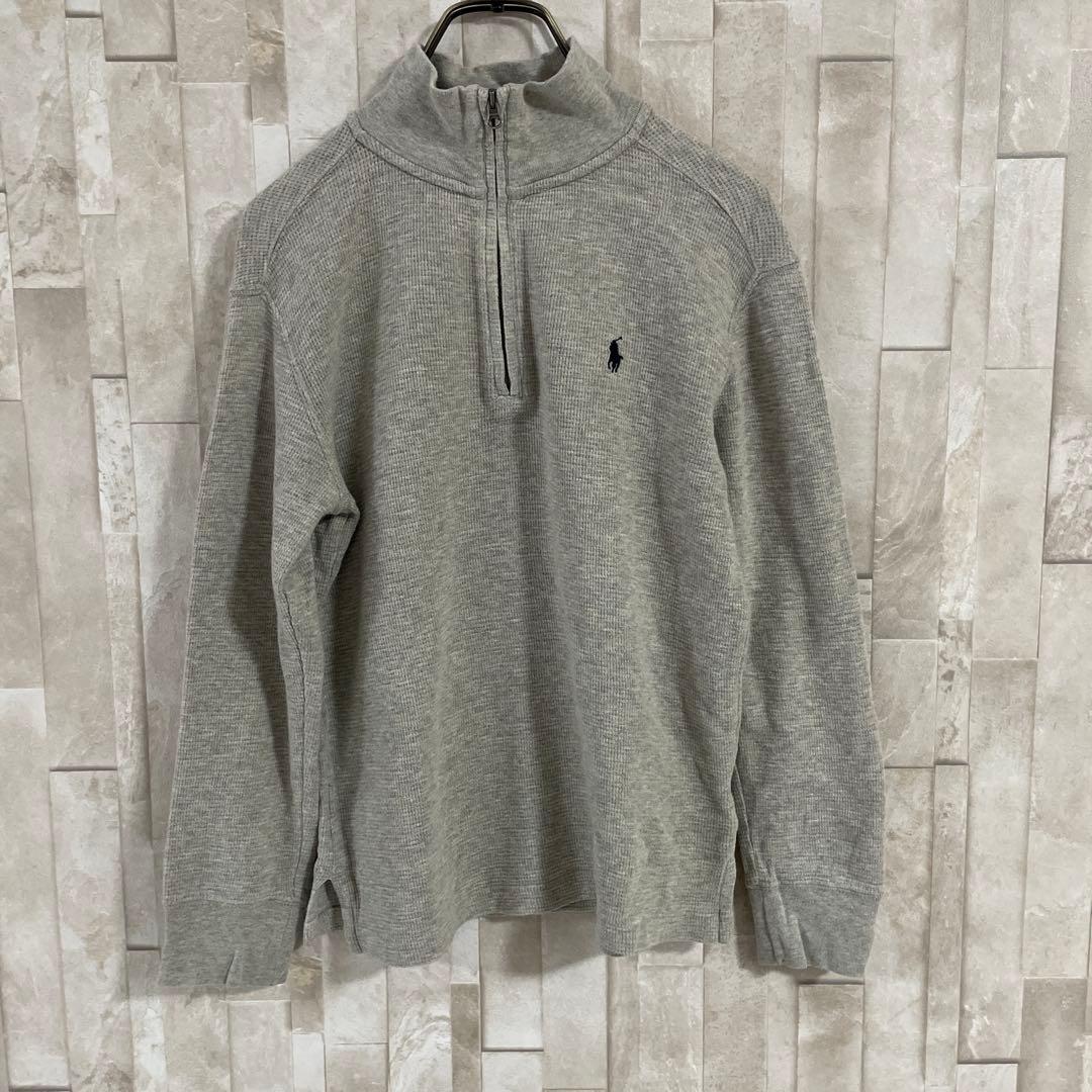 【美品】POLO RALPH LAUREN ハーフジップ スウェット ポニー刺繍