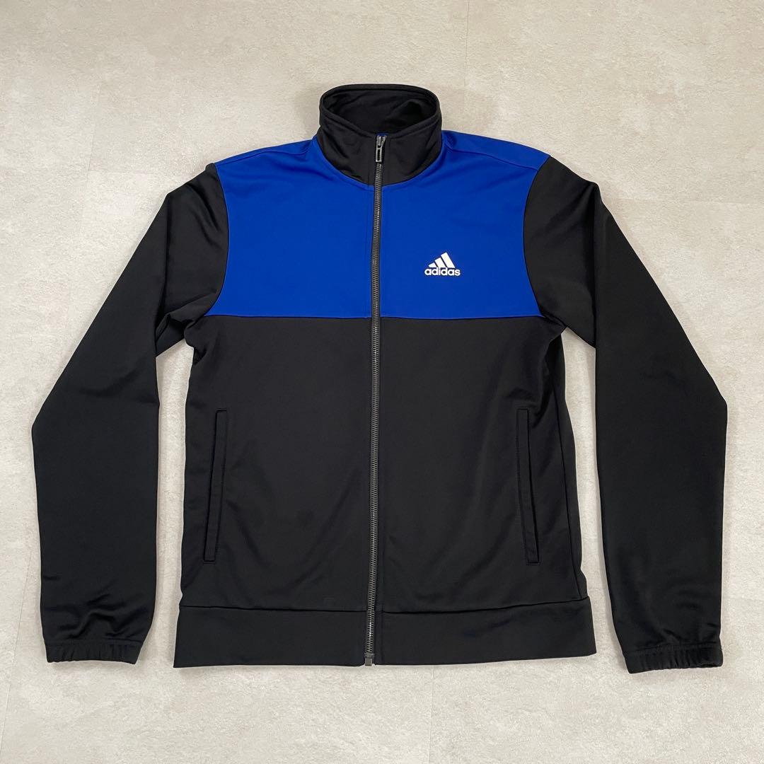【美品】adidas トラックジャケット サイズS ツートンカラー ブラック系