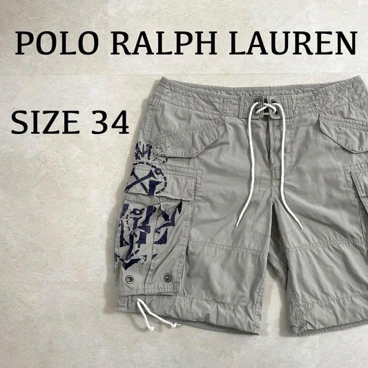 90s POLO RALPH LAUREN ハーフパンツ グレー 34サイズ