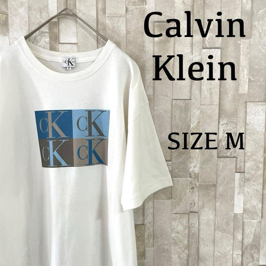 古着 Calvin Klein 半袖Tシャツ グラフィックプリントM ホワイト