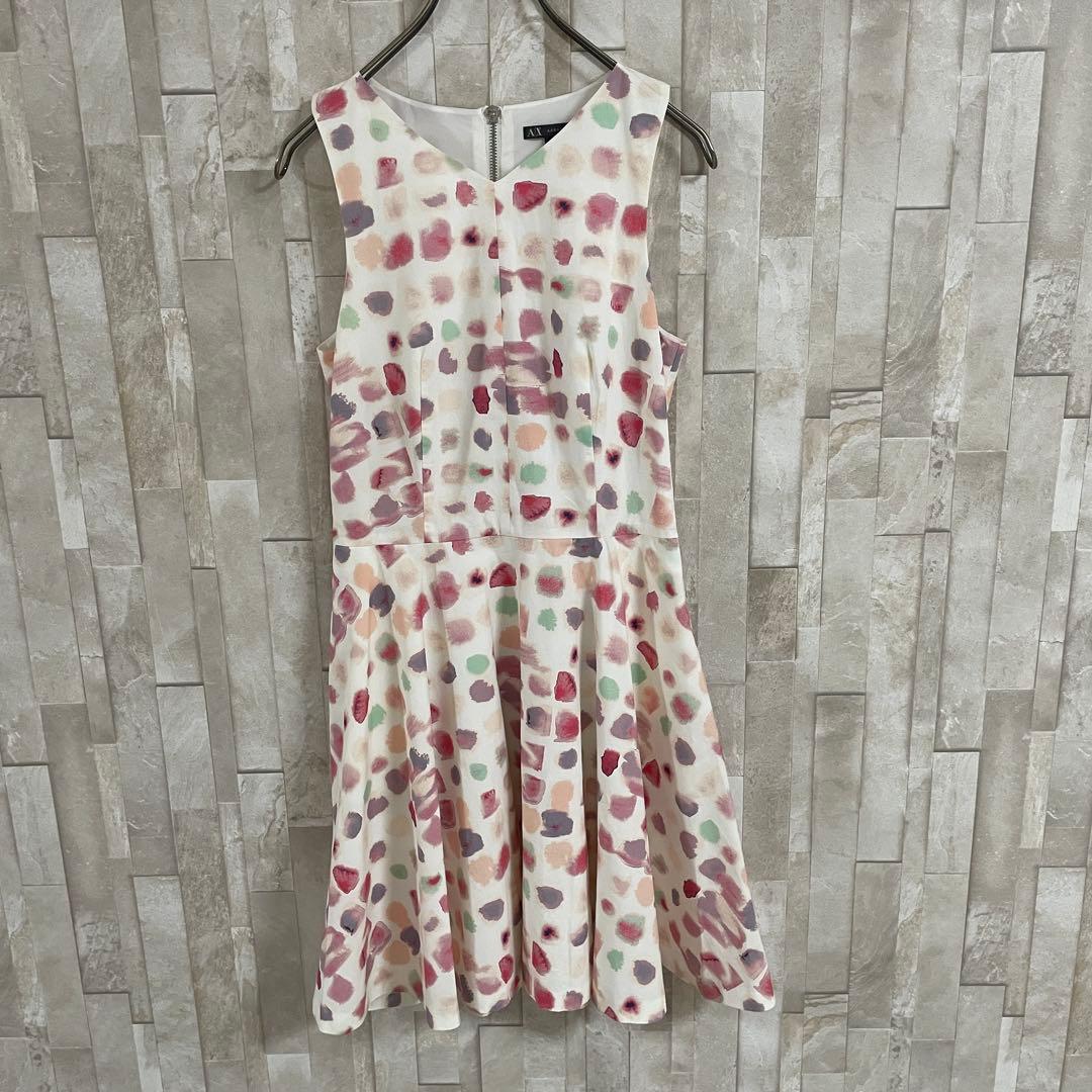 【美品】ARMANI EXCHANGE ノースリーブワンピース 水彩柄 2