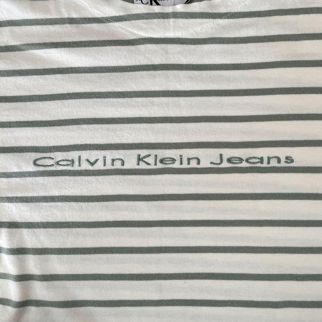 古着 Calvin Klein Jeans長袖Tシャツ サイズM ボーダー柄