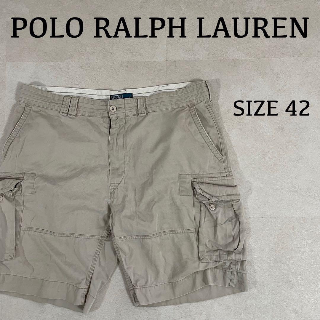 90s POLO RALPH LAUREN ハーフパンツ サイズ42 ベージュ