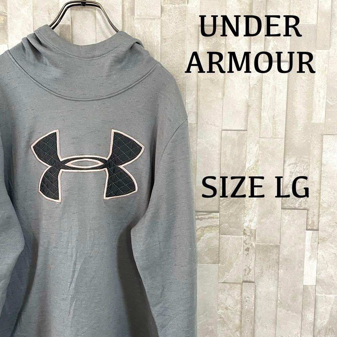 古着 UNDER ARMOUR GOLDGEAR プルオーバーフーディ グレー