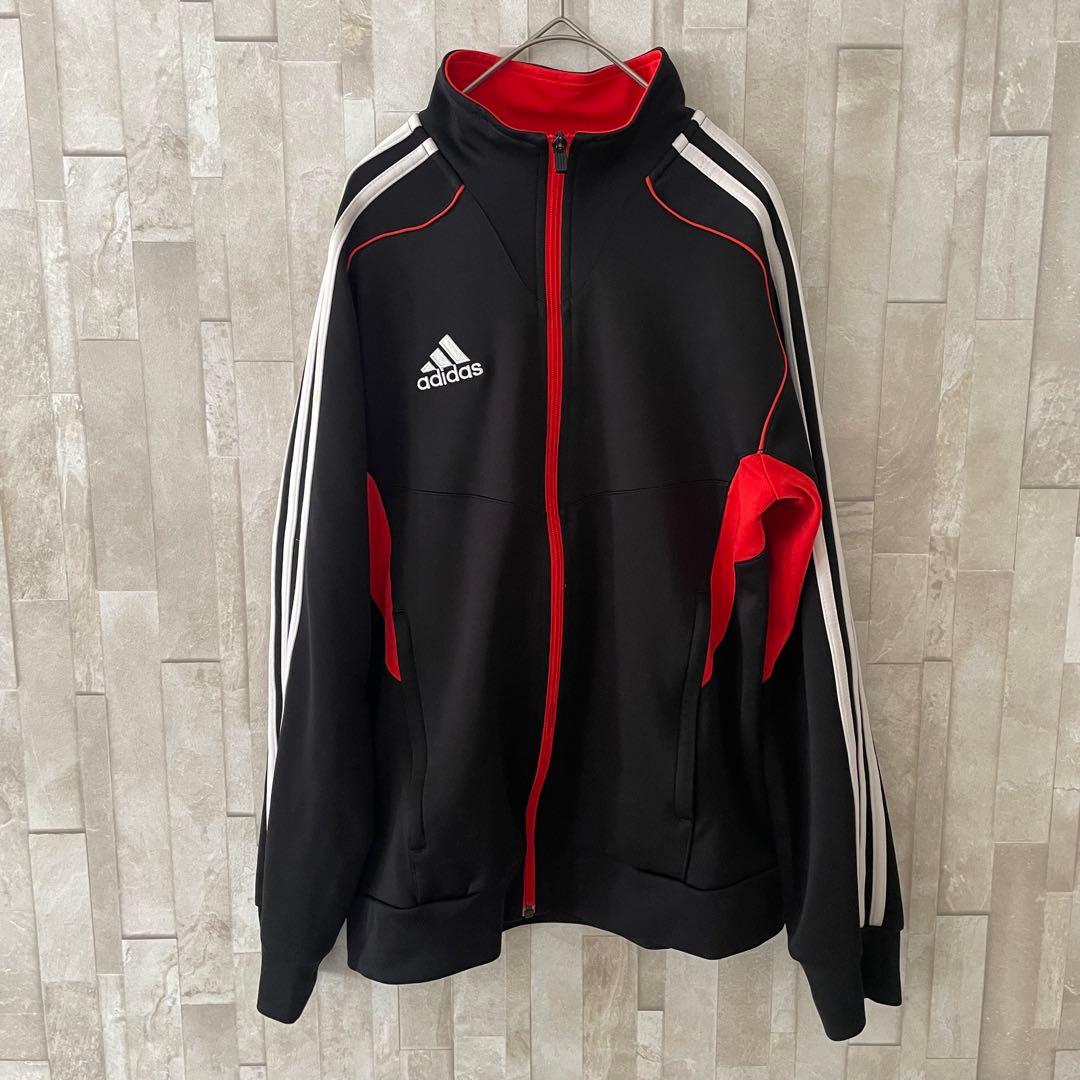 【美品】adidasトラックジャケット 095サイズ ブラック レッド
