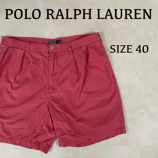 90s POLO RALPH LAUREN ハーフパンツ 40 ピンク